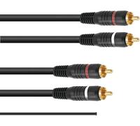 OMNITRONIC Câble RCA 2x2 Mise à la terre 1,5m