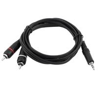 Omnitronic Chinch Câble PA 3,5 mm Vers RCA AUX Line In HiFi Laptop 1,5 m