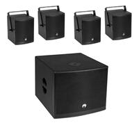 Omnitronic Set MOLLY-12A Subwoofer Active + 4x MOLLY-6 Top 8 Ohms