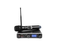 OMNITRONIC UHF-301 Système de Microphone sans Fil 1 Canal 823-832/863-865 MHz | Unité de réception multifréquence à 1 Canal et Microphone à Main en Technologie UHF PLL | 93 canaux de préréglage dans