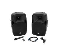 OMNITRONIC XFM-212AP Active 2-Way Speaker Set with Wireless Microphone