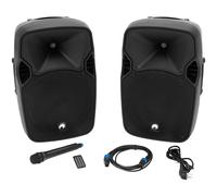 OMNITRONIC XFM-212AP Kit d'enceintes actives 2 voies avec microphone sans fil