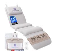 Omniverse Coussin de bain pour le corps entier 125 x 40 cm pour une taille de 160 à 180 cm, convient aux surfaces lisses, séchage rapide, doux pour la peau, tapis de bain avec 3 coussins intégrés