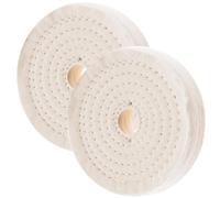 OMNIVOR - Lot de 2 Disques de Polissage en Coton Cousu - D. 200 x ép. 25 x Al. 16 mm - 80 Plis - Idéal pour Métaux, Bois et Plastiques - Accessoire Robuste pour Polisseuse et Finition Parfaite