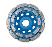 OMNIVOR - Plateau de Ponçage Diamanté Double Rangée Découpe Béton | Plateau de Surfaçage | Meuleuse Disqueuse Surfaceuse | Lame à Tronçonner | Diam 125 mm | Alésage 22,23 mm | H. Jante 5 mm | PUSHKIN