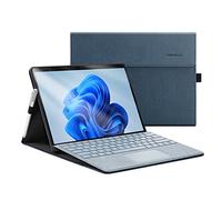 Omnpak Coque pour Microsoft Surface Pro 8, Étui Professionnel avec Porte-Stylo, Angle de Vue Multiple réglable, Compatible avec Le Clavier Type Cover