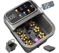 Omnqira Baignoire spa pliable pour les pieds avec chaleur et massage, baignoire de massage motorisée Shiatsu pour fasciite plantaire et soulagement du stress, contrôle de la température, bulles