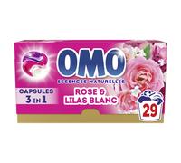 OMO - Lessive liquide en capsules 3 en 1 Rosir de Plaisir - 87 lavages - Rose et Lilas Blanc - propreté éclatante & parfum longue durée aux essences naturelles (lot de 3x29)