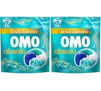 OMO - Capsules Lessive Absolu Fraîcheur Insolente - Lessive Capsules aux Perles Booster de Parfum - Parfum d'Eucalyptus et Zestes d'Agrumes - Propreté impeccable - Gamme OMO Absolu (Lot de 2)