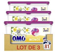 Omo Lessive capsules 3 en 1 Monoi 27 lavages ( lot de 3 )