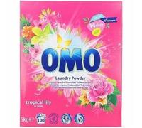 OMO Lessive en poudre Tropical Lily & Rose 5 kg 100 lavages Parfum floral