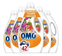 OMO - Lessive liquide - 210 lavages - Mangue et Fleurs des îles - Parfum longue durée aux essences naturelles (lot de 5x42)