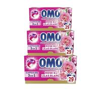OMO Lessive Liquide Capsules 3 en 1 Rosir de Plaisir, 87 Lavages