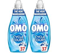 OMO - Lessive Liquide Mon Cycle Court Parfumé Fraîcheur Insolente - Lessive Cycles Courts Efficace dès 15 minutes - Thé Vert et Mandarine - Formule Testée Dermatologiquement - Gamme OMO (Lot de 2)