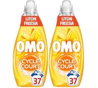 OMO - Lessive Liquide Mon Cycle Court Parfumé Plaisir Tropical - Lessive Cycles Courts Efficace dès 15 minutes - Notes Intenses de Leetchi et Fresia - Formule Testée Dermatologiquement - Gamme OMO