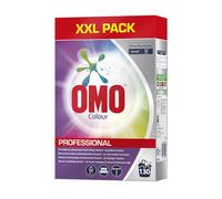 Omo Professional Lessive colorée en poudre - Couleurs vives, pas de décoloration - Haute capacité anti-taches - 130 lavages