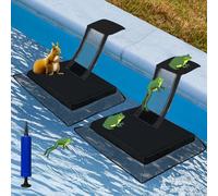 Omobolanle Lot de 2 rampes d'évacuation flottantes pour animaux de piscine, pour sauver les petits animaux dans la piscine, grenouille, canard, tamia, souris tamia, temps d'entretien réduit pour