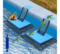 Omobolanle Lot de 2 rampes d'évacuation flottantes pour animaux de piscine, pour sauver les petits animaux dans la piscine, grenouille, canard, tamia, souris tamia, temps d'entretien réduit pour la