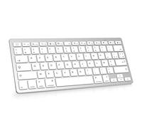 OMOTON Clavier pour iPad AZERTY, Clavier sans Fil Bluetooth iPad Pro 13/11/12.9/ Pad 10.9/10.2/9/8/7/6/5/ Air 5/4/3 /Mini 6/5 et iPhone, Wireless Keyboard pour iOS, Argenté
