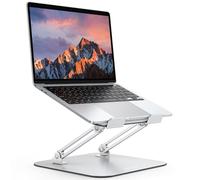 OMOTON Support ergonomique réglable en métal pour ordinateur portable avec fonction de refroidissement, compatible avec MacBook et tous les ordinateurs portables (10-17,3"), argenté