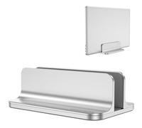 OMOTON Support Ordinateur Portable Compatible avec Macbook/iPad/Microsoft, et Autre PC, Support Vertical Bureau Réglable Laptop Stand en Alliage d'Aluminium, Dock Stand pour Macbook Air/Pro, Argenté