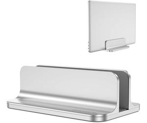 OMOTON Support Ordinateur Portable Compatible avec Macbook/iPad/Microsoft, et Autre PC, Support Vertical Bureau Réglable Laptop Stand en Alliage d'Aluminium, Dock Stand pour Macbook Air/Pro, Argenté