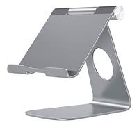OMOTON Support Tablette en Aluminium Réglable, Compatible avec iPad 10.9/10.2, Pro 13/12.9/11, Air 6/5/Mini, et Autres Tablettes, Gris