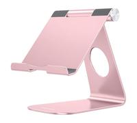 OMOTON Support Tablette en Aluminium Réglable, Compatible avec iPad 10.9/10.2, Pro 13/12.9/11, Air 6/5/Mini, et Autres Tablettes, Or Rose
