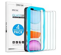 OMOTON Verre Trempé pour iPhone 11/ iPhone XR Film Protection Ecran [Kit Installation Offert] Film Protecteur iPhone XR/iPhone 11, [ 6.1 Pouces, 9H Dureté, sans Bulles, Lot de 4]