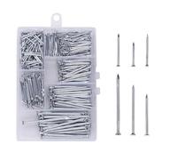 OMOTOOL 386pcs Premium -Kit de clous en acier - assortiment de matériel - clous, longueur maximale 5 cm clous galvanisés, clous pour accrocher des images, clous en bois, clous muraux avec boîte de