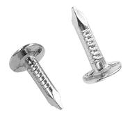 OMOTOOL Lot de 150 clous en feutre galvanisés - 2,8 x 15 mm - Tête fraisée - Pour toit de cabane, plaques d'ardoise, broches à tête large