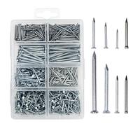 OMOTOOL Lot de 900 clous en acier galvanisé pour accrocher des images et le travail du bois, convient pour cloisons sèches et pins, 8 tailles