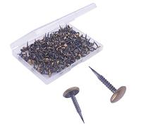 OMOTOOL Ongles de rembourrage antiques (200 pièces), clous décoratifs pour meubles et projets d'usine à la main,Tête de clous enduits en laiton