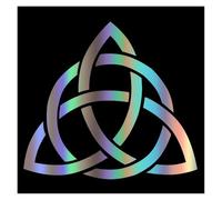 OMOZX 15cm X 14cm Triquetra Symbol Car Sticker - Triangle Knot Vinyl Decal for Cars, Sunscreens & Laptops - Waterproof & Durable Funny Decoration(Laser)