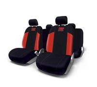 OMP HOUSSES DE SIÈGE DE VOITURE ENSEMBLE COMPLET - HOUSSES SIEGE VOITURE UNIVERSEL 11 PIÈCES - HOUSSE DE SIEGE VOITURE NOIR ET ROUGE