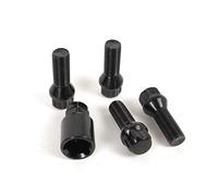 OMP JEU DE 4 VIS ANTIVOL JANTES M12X1.5 FILETAGE LONGUEUR 28MM FORME CONIQUE, Noir