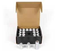 OMP SPEED Set 20 écrous de roue avec métrique M14 x 1,25, 19 clés filetées longues de 40 mm, couleur Aluminium Argent 7075