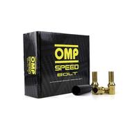 OMP SPEED Set 20 boulons de roue avec M12X1.5 Métrique 17/19 Long Fileté 27MM Couleur Jaune et Matériau DIN 10.9