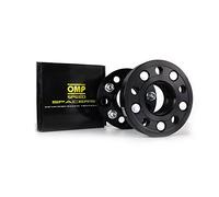 OMP Speed Jeu de 2 Élargisseurs de Voie (Entretoise de Roue) Centrés/Bifixation Épaisseur: 20 mm PCD: 5x114,3 CB: 66,1 OD: 150 Écrou x10 M12x1,5 Aluminium Noir - OMPS09212001
