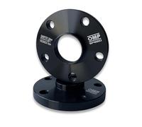 OMP Speed Jeu de 2 Élargisseurs de Voie (Entretoise de Roue) Centrés Épaisseur: 15 mm PCD: 5x112 CB: 57,1 OD: 139 Boulon x20 M14x1,5 Conique + 14x1,5 Sphérique + Antivol Aluminium Noir - OMPS08641501