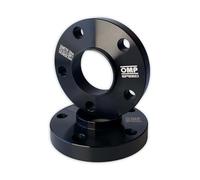 OMP Speed Jeu de 2 Élargisseurs de Voie (Entretoise de Roue) Centrés Épaisseur: 20 mm PCD: 5x112 CB: 66,5 OD: 139 Boulon x20 M14x1,5 Conique + 14x1,5 Sphérique + Antivol Aluminium Noir - OMPS08692001