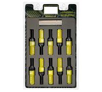 OMP SPEED Set 20 Boulons de Roue Noir avec Métrique M14X1.25 17-19 Clé filetée longue de 28MM avec Protecteur en Aluminium Jaune 7075 + DIN 12.9