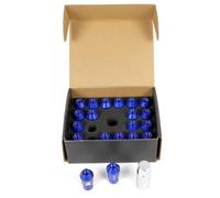 OMP SPEED Set 20 écrous de roue avec métrique M12X1.25 19 iletée longue de 40MM bleu aluminium couleur 7075