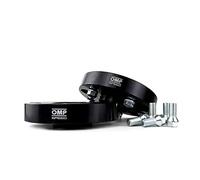 OMP SPEED Set Séparateurs Double Centrage/Double Fixation 25MM 5X120/5X120 CB.H: 72.6 CB.W : 72.6 OD : 164 M14X1.25, Noir