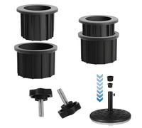 Ompinda Kit de remplacement pour pied de parasol de jardin, 4 pièces avec 2 vis filetées (M8) pour jardin, terrasse, table