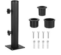 Ompinda Kit de support de tube de parasol en métal de 5,5 cm de diamètre avec 3 manchons en PVC pour extérieur, jardin, cour, piscine (fer)
