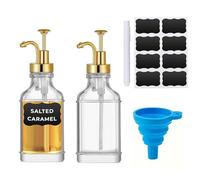 Ompinda Lot de 2 distributeurs de sirop de café carrés en verre pour café, vanille, caramel, miel - 500 ml