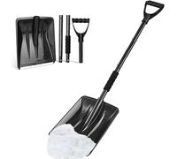 Ompinda Pelle à neige 4 en 1 pour allée, légère, portable, réglable, grande capacité en métal, pelle à neige avec poignée, outil de déneigement pour jardin, urgence de voiture, maison ou bonhomme de