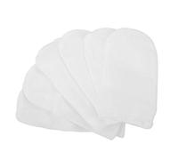 Omquot 6 Pièces Doigtier élastique en Gaze de Coton pour le Nettoyage des Dents de bébé, Protège-doigts pour Enfants à Haute élasticité pour la Langue, la Gencive, Blanc 8 * 3.5 Cm
