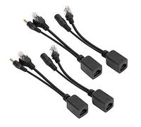 Omquot Adaptateur Séparateur POE, Injecteur DC12V pour Caméra IP, stabilité Améliorée, Longue Durée de Vie pour la Surveillance Intérieure (Noir)